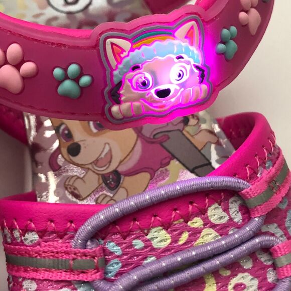 NEW NoBox Paw Patrol Light Up Sandals Shoes Pink Toddler Girls 10 Nickelodeon - Picture 9 of 10